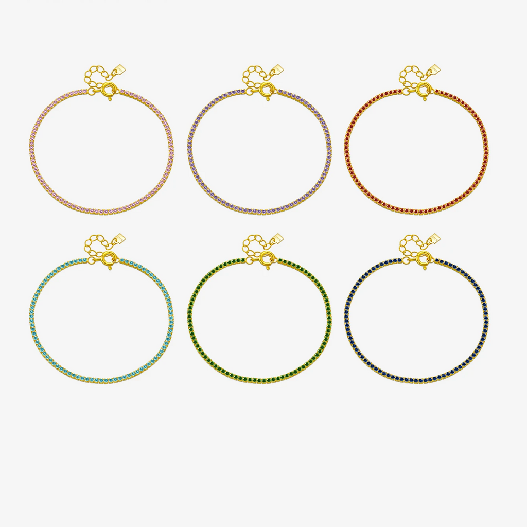 Prismatic Glow Rainbow Tennis Bracelet