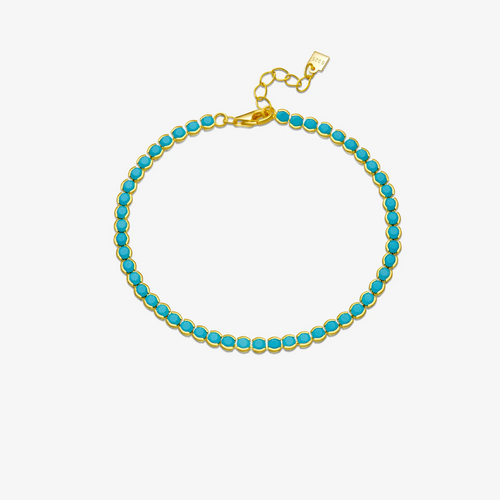 Azure Glow Beaded Tennis Bracelet