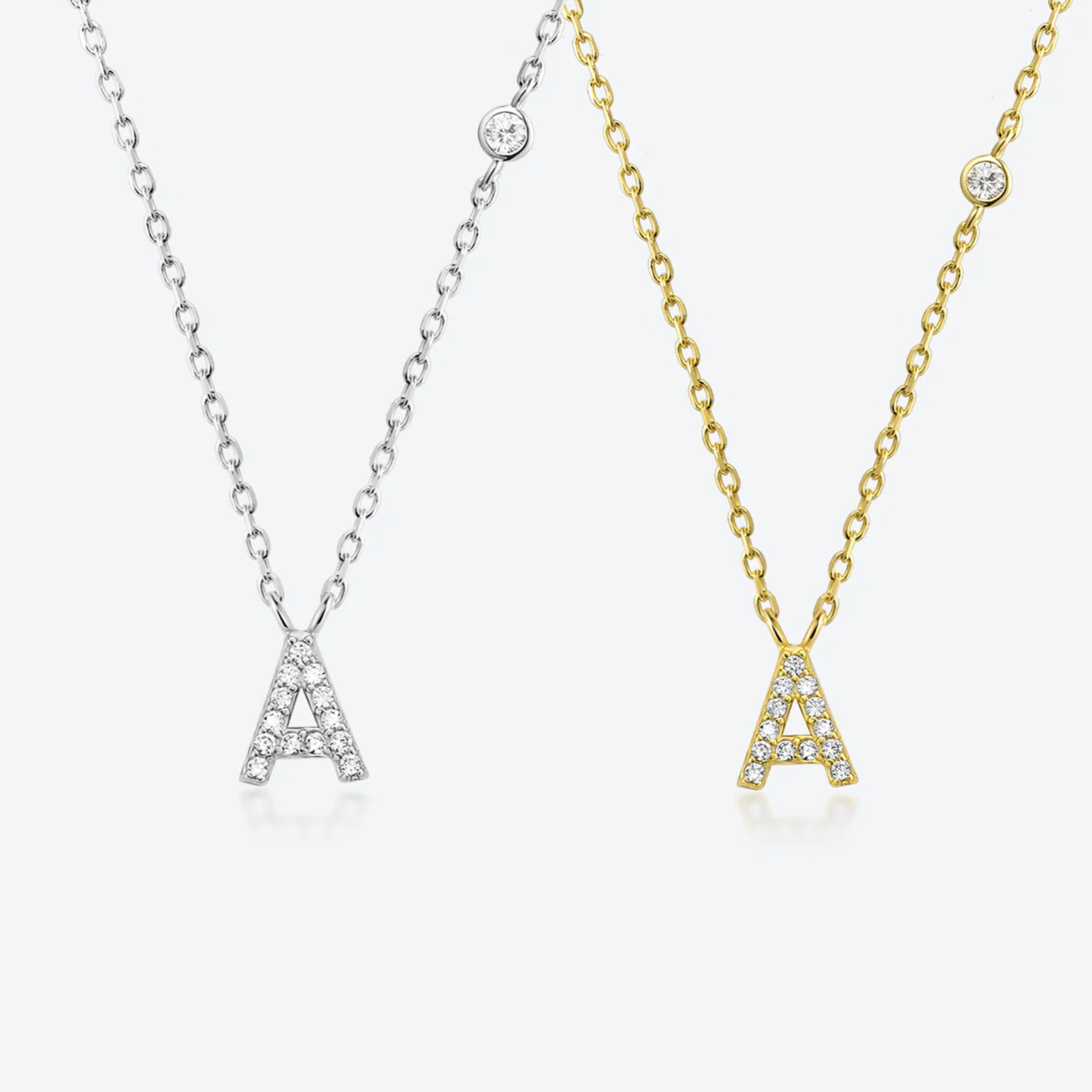 Shining Letter Charm Necklace