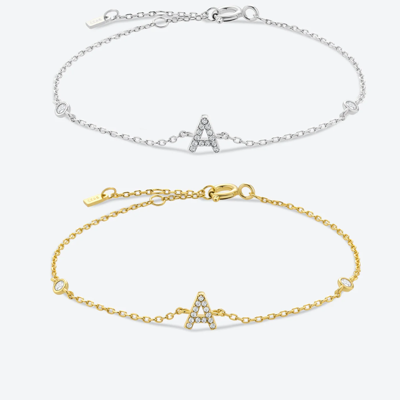 Radiant Initials CZ Monogram Bracelet