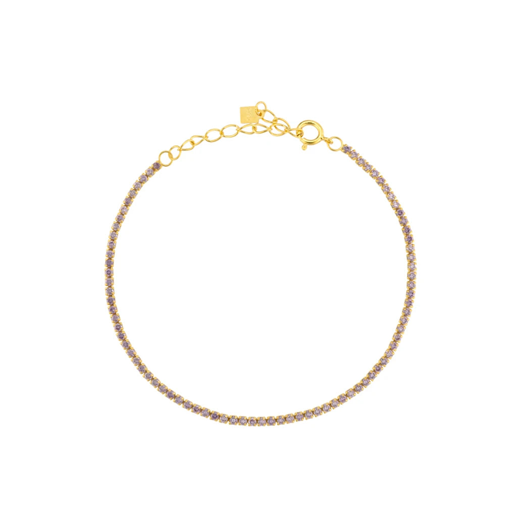 Prismatic Glow Rainbow Tennis Bracelet