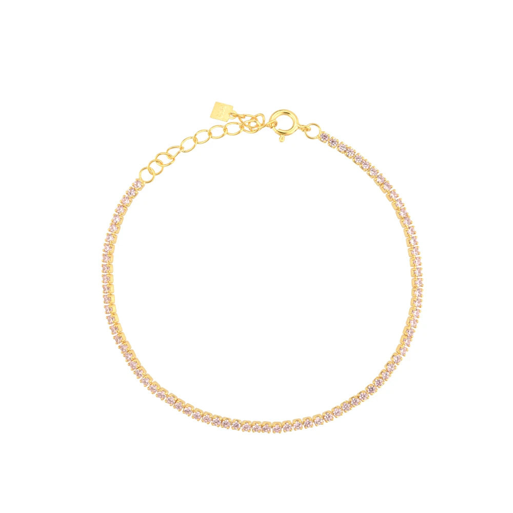 Prismatic Glow Rainbow Tennis Bracelet