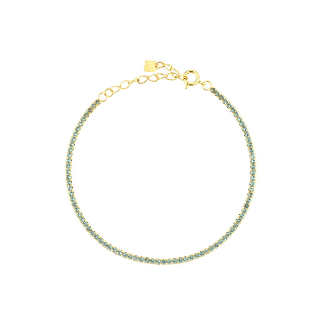 Prismatic Glow Rainbow Tennis Bracelet