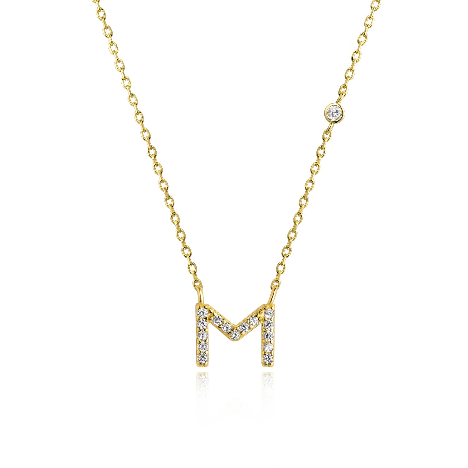 Shining Letter Charm Necklace