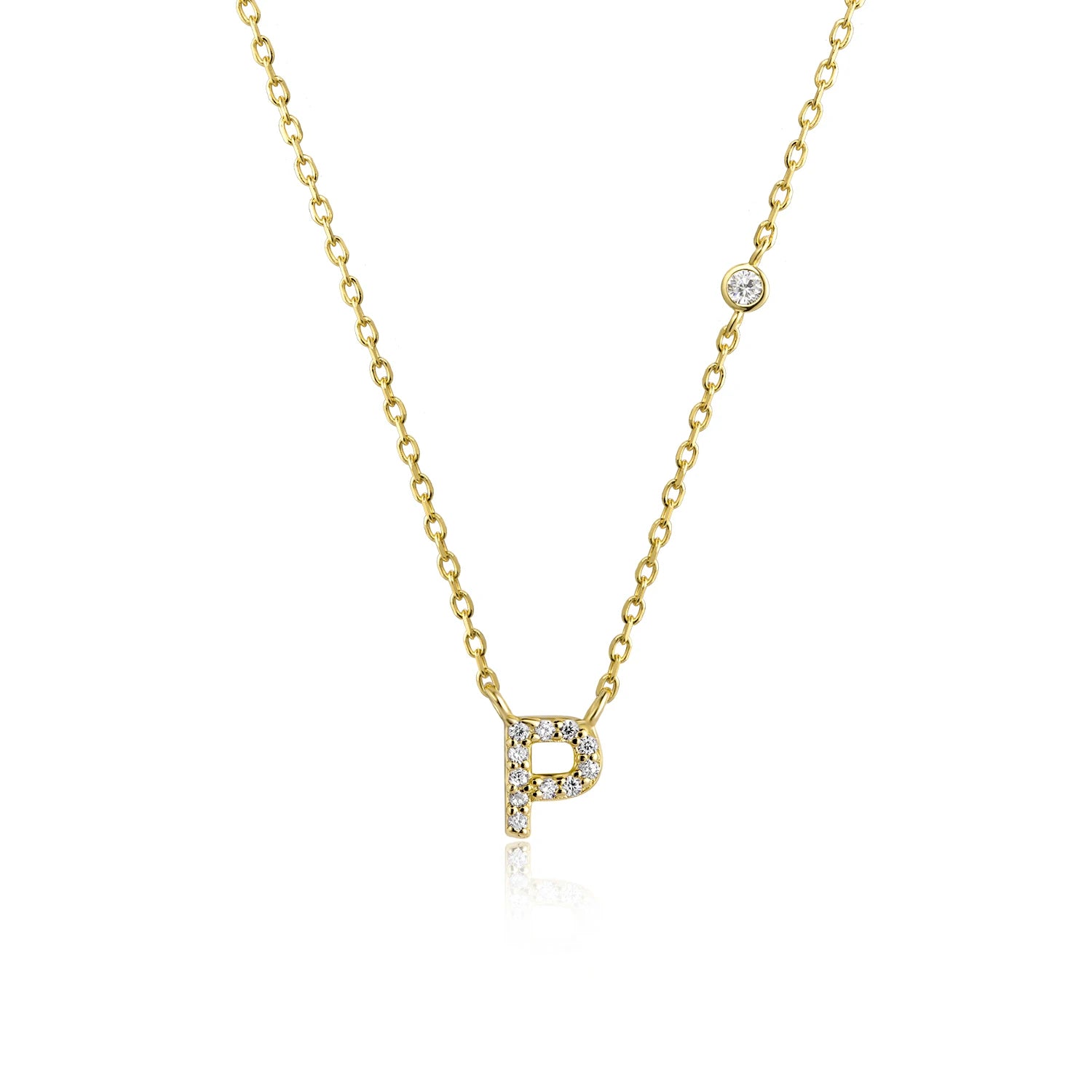 Shining Letter Charm Necklace