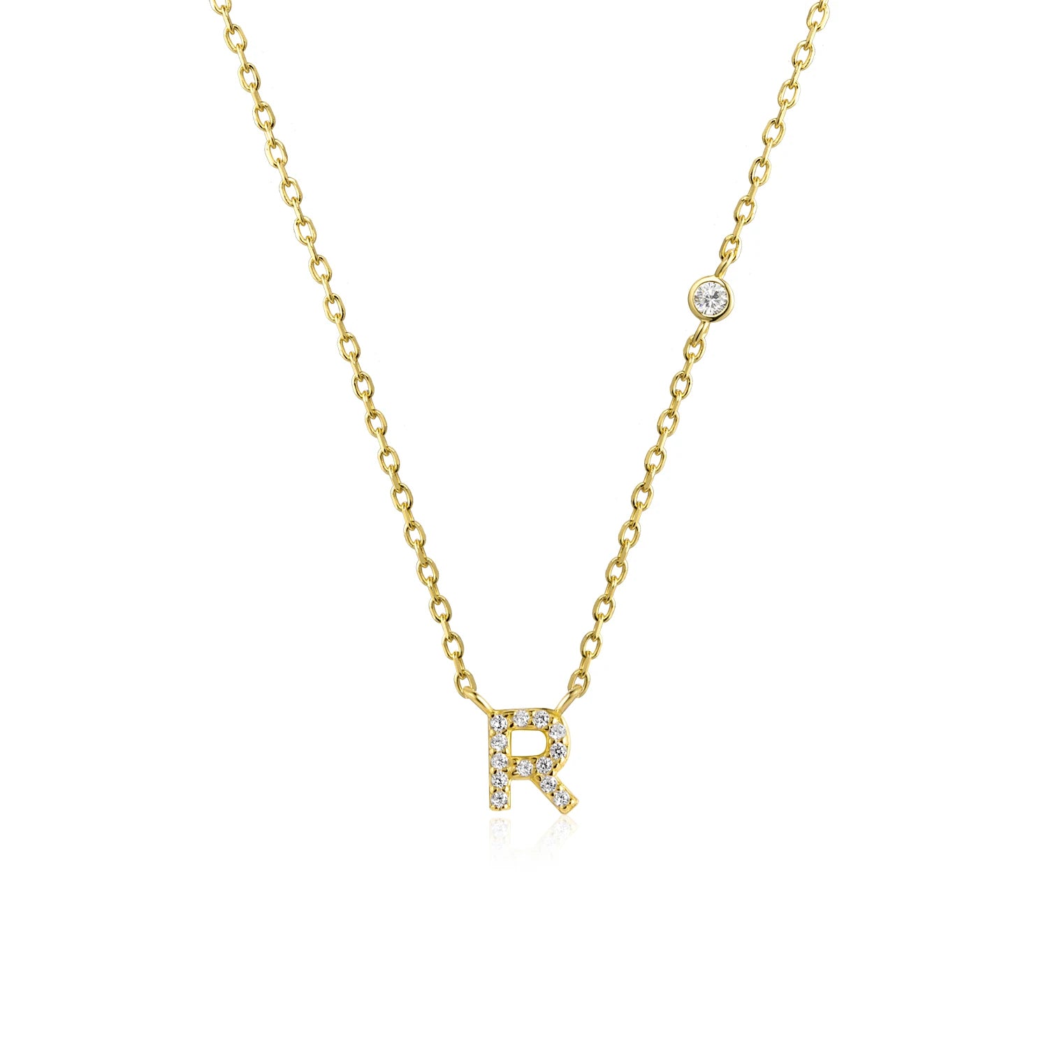 Shining Letter Charm Necklace