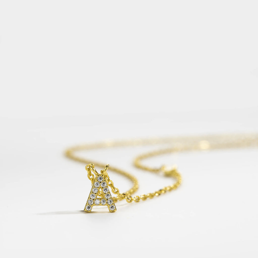 Shining Letter Charm Necklace
