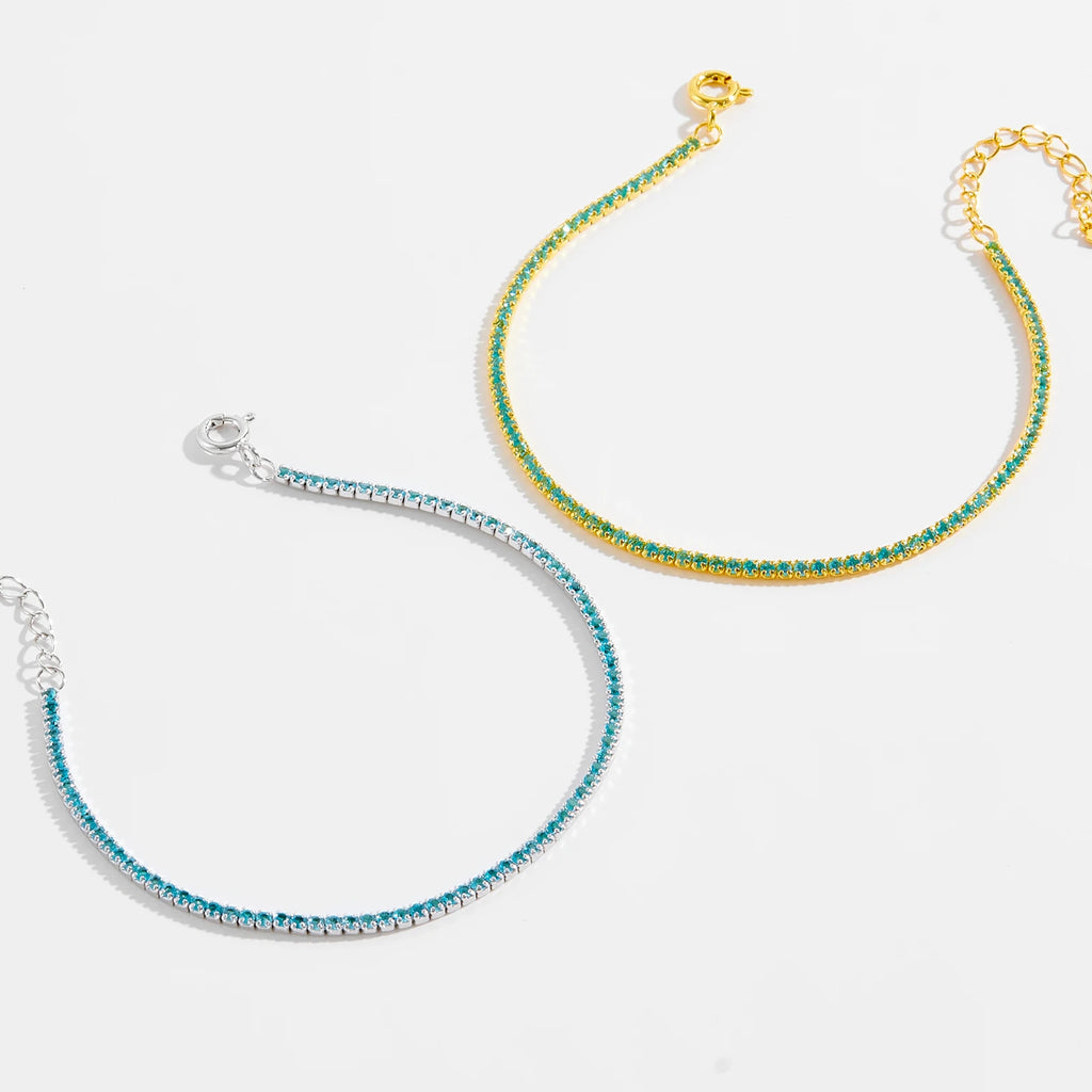 Prismatic Glow Rainbow Tennis Bracelet