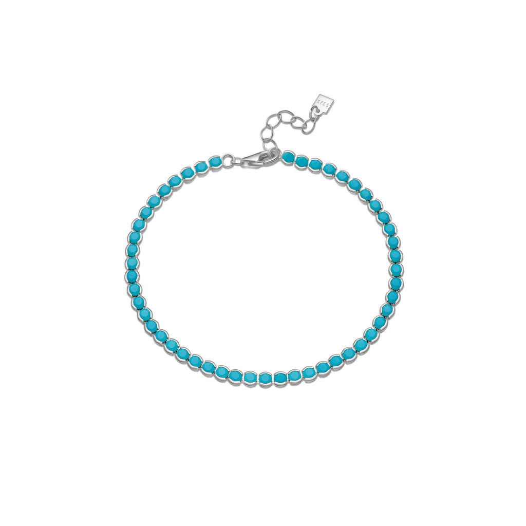 Azure Glow Beaded Tennis Bracelet