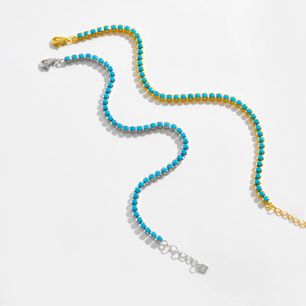 Azure Glow Beaded Tennis Bracelet