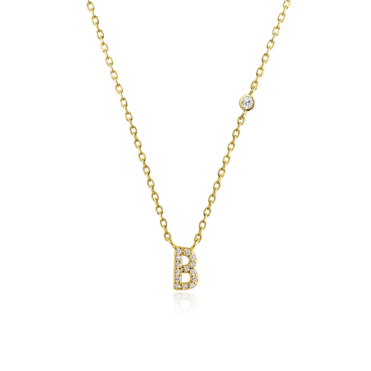 Shining Letter Charm Necklace