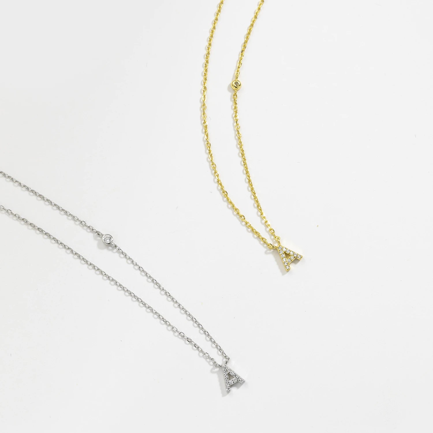 Shining Letter Charm Necklace