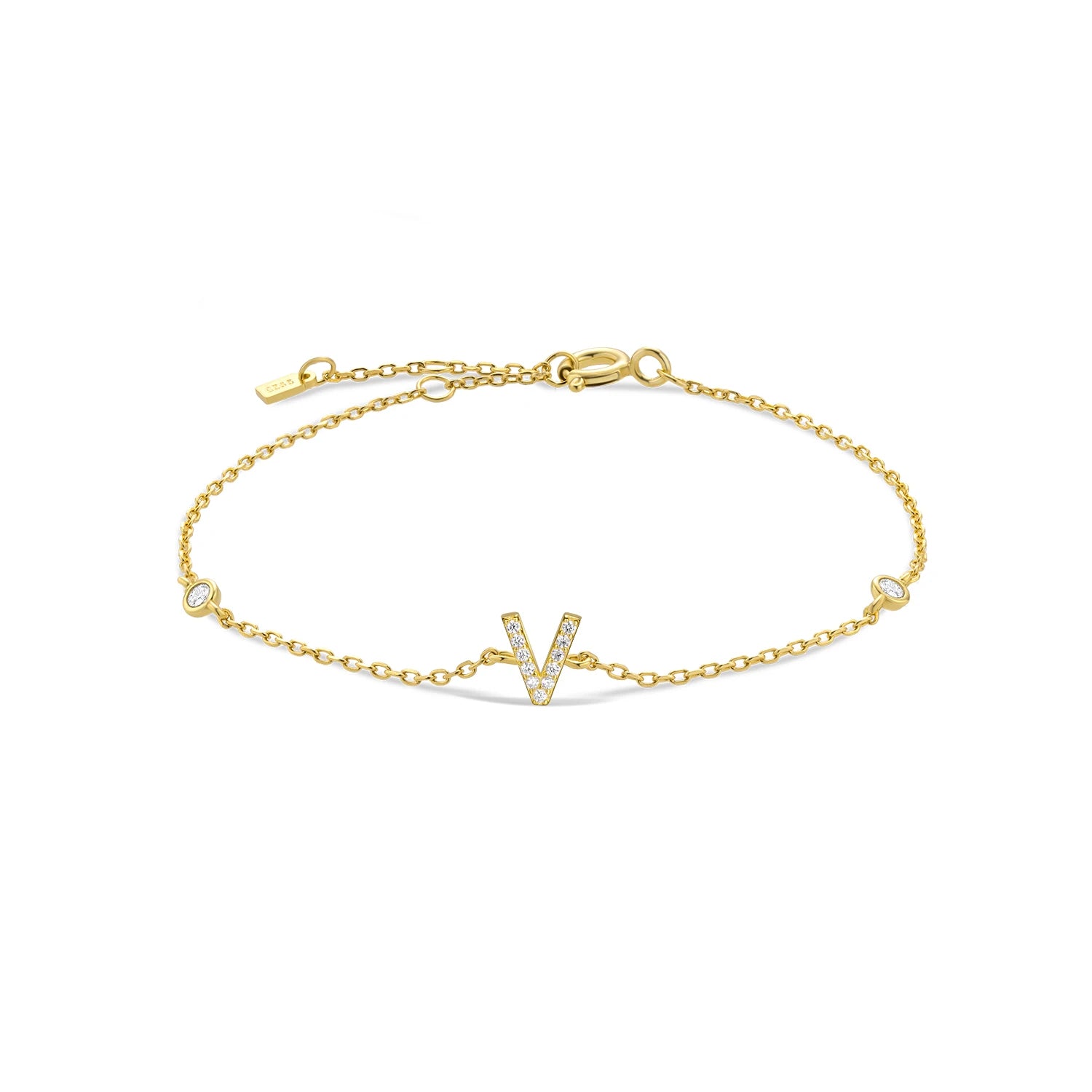 Radiant Initials CZ Monogram Bracelet