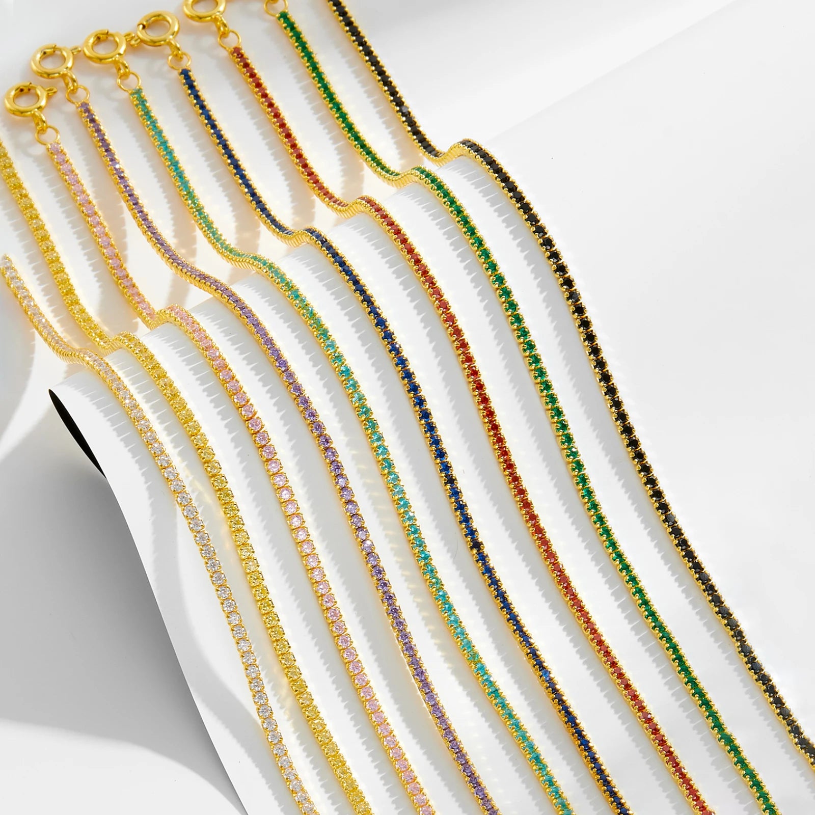 Prismatic Glow Rainbow Tennis Bracelet