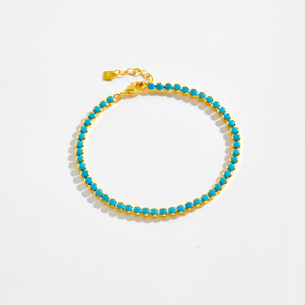 Azure Glow Beaded Tennis Bracelet