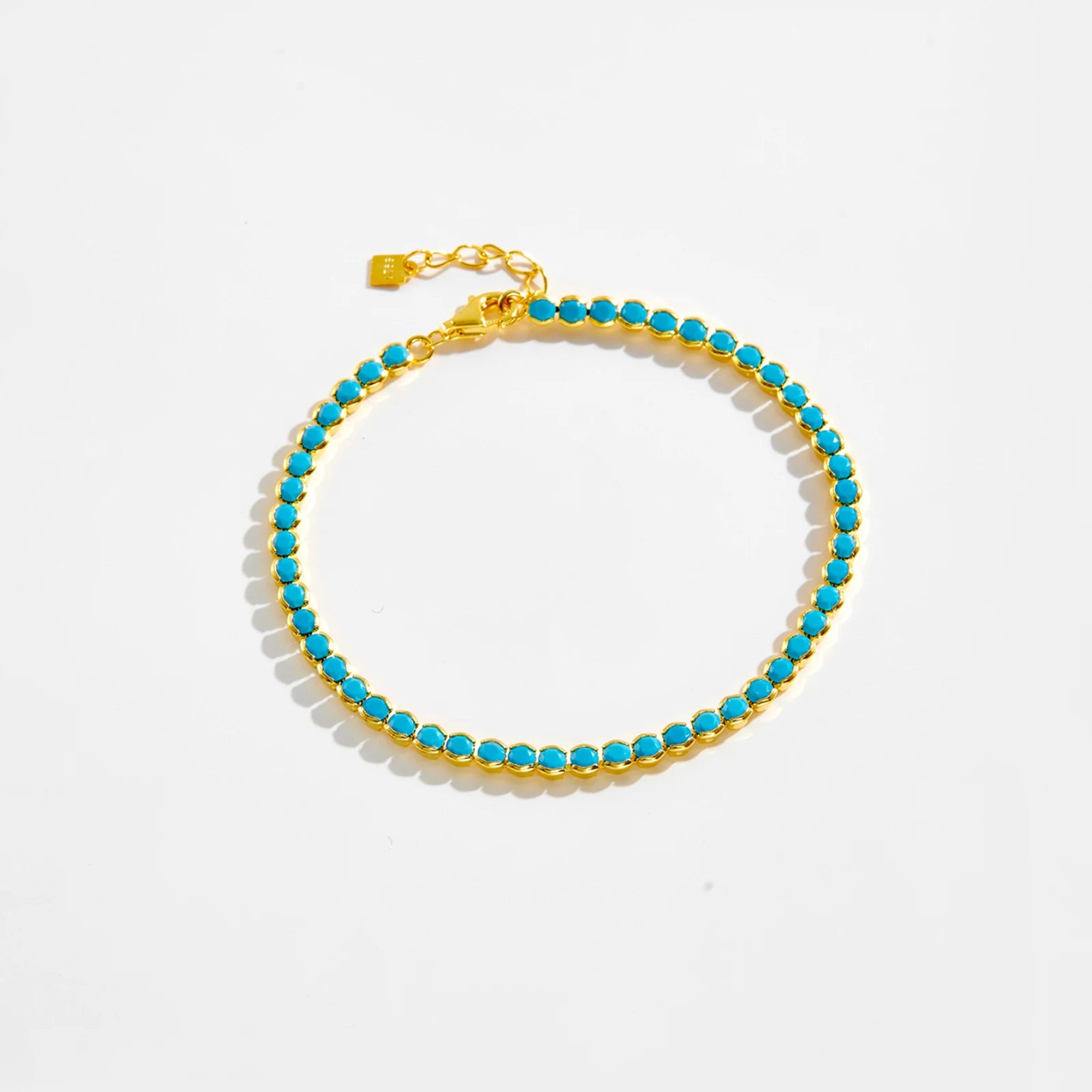 Azure Glow Beaded Tennis Bracelet