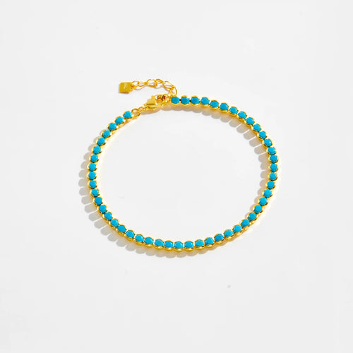 Azure Glow Beaded Tennis Bracelet