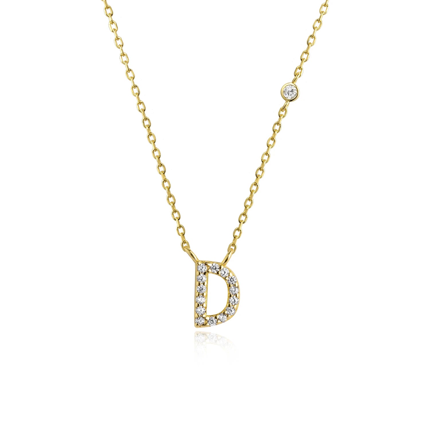 Shining Letter Charm Necklace