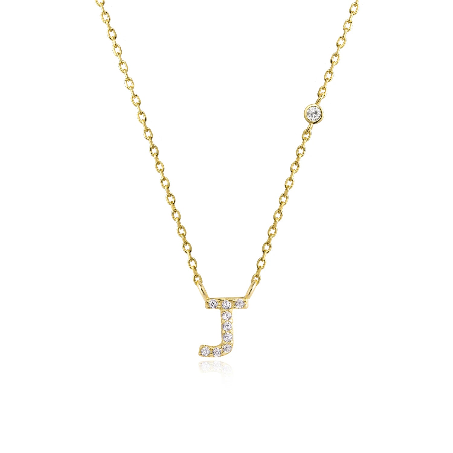 Shining Letter Charm Necklace