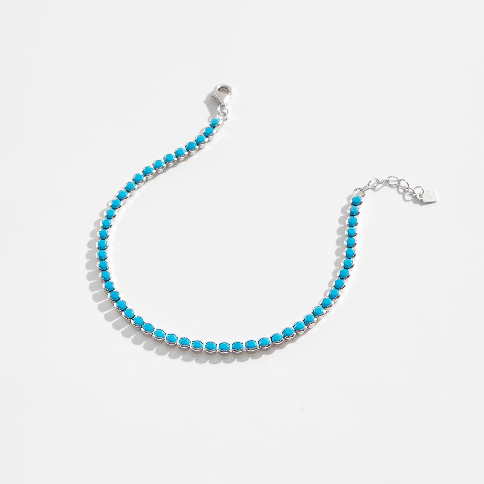 Azure Glow Beaded Tennis Bracelet